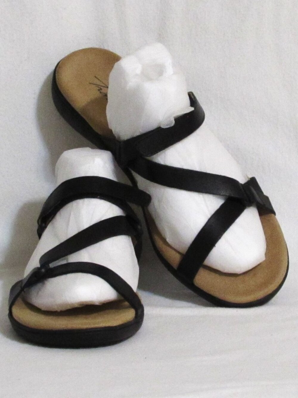 NEW Ladies Womens TROTTERS Black Leather Slides Sandal Heels Shoes 9 N Orig $114
